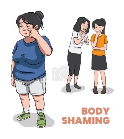 Illustration for Illustration of women body shaming - Royalty Free Image