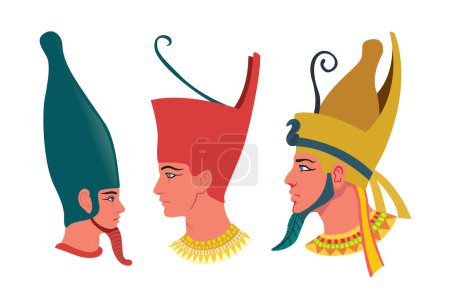 Illustration for Illustration of ancient egyptian heads - Royalty Free Image