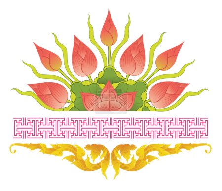 Téléchargez les illustrations : Illustration d'ornements bouddhistes - en licence libre de droit