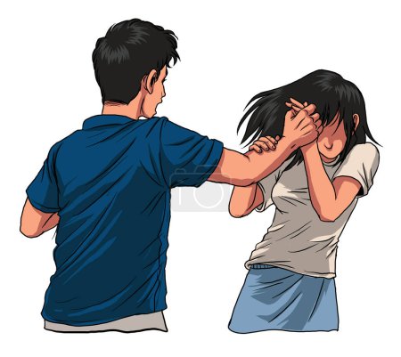 Téléchargez les illustrations : Illustration of physical harassment - en licence libre de droit