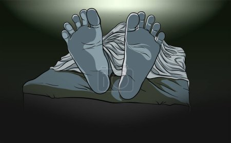 illustration of covered dead body