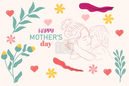 mom and child love greeting card ornament for happy mothers day