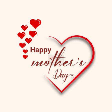Ilustración de Mamá y el amor del niño adorno de tarjeta de felicitación para el día feliz de las madres - Imagen libre de derechos