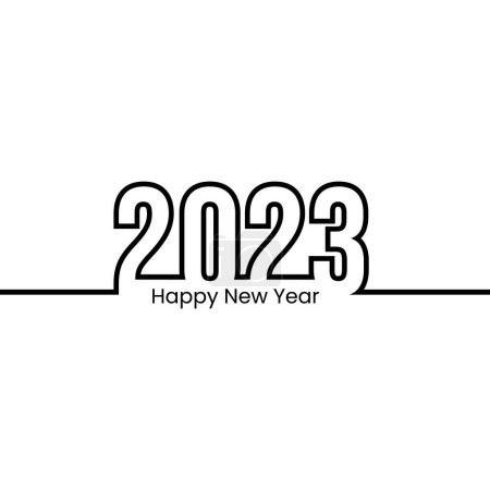 Ilustración de Feliz año nuevo diseño tipográfico texto - Imagen libre de derechos