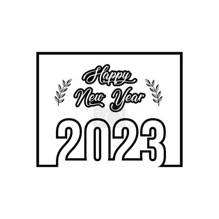 Illustration for Happy new year text typography design - Royalty Free Image