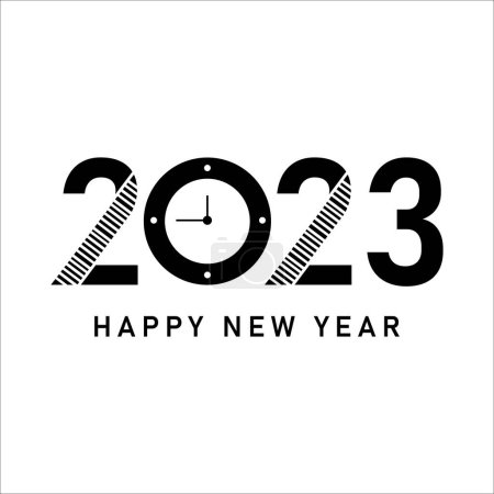 Ilustración de Feliz año nuevo diseño tipográfico texto - Imagen libre de derechos