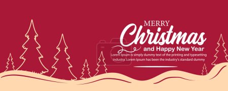 Merry Christmas and Happy New Year banner, social media cover, and web banner, Merry Christmas design for greeting card, Vector Merry Xmas snow flake header, Christmas banner or wallpaper 
