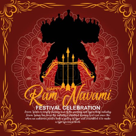 Happy Ram Navami culturel Bannière Hindou festival vertical post souhaite carte de célébration Ram Navami fond de célébration, Indian Hindu festival culturel Ram Navami fond de célébration