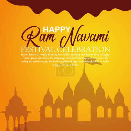 Happy Ram Navami culturel Bannière Hindou festival vertical post souhaite carte de célébration Ram Navami fond de célébration, Indian Hindu festival culturel Ram Navami fond de célébration