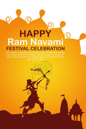 Happy Ram Navami cultural Banner Hindu festival vertical post wishes celebration card Ram Navami Social Media Banner Ram Navami Greetings Yellow Beige Background Indian Hindouism Festival Social Media Banner Ram Navami celebration background