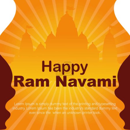 Glückliche Ram Navami kulturelle Banner Hindu-Festival vertikale Post wünscht Festkarte Ram Navami Social Media Banner Ram Navami Grüße Gelb Beige Hintergrund indischen Hinduismus Festival Social Media Banner Ram Navami Feier Hintergrund