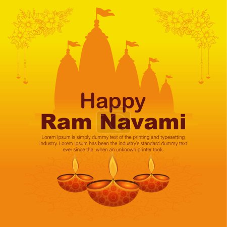 Glücklich Ram Navami kulturellen Banner Hindu-Festival vertikale Post wünscht Festkarte Ram Navami Feier Hintergrund Ram Navami Grüße Gelb Beige Hintergrund indischen Hinduismus Festival Social Media Banner und Ram Navami Feier Hintergrund