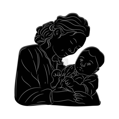 Ilustración de Feliz día de las madres celebración tarjeta de felicitación fondo mamá y el amor del niño tarjeta de felicitación - Imagen libre de derechos