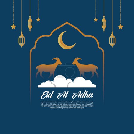 Modèle de bannière de médias sociaux de festival musulman religieux islamique de l'Aïd al Adha Moubarak
