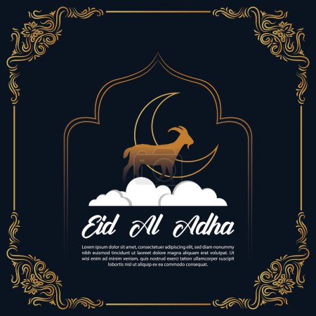 Eid al Adha Mubarak festival islámico religioso musulmán plantilla de banner de medios sociales