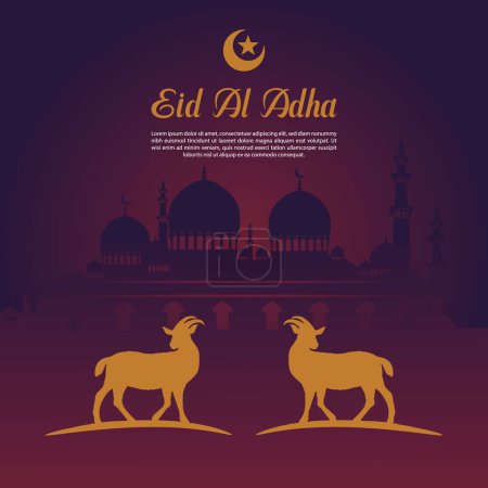 Eid al Adha Mubarak festival islámico religioso musulmán plantilla de banner de medios sociales