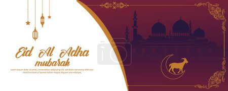 Eid al Adha Mubarak Islamic religious Muslim festival social media banner template