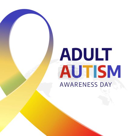 Illustration for Adult autism awareness day. autism awareness day. adult autism vector greeting illustration for event. flat illustratiion ribbon. - Royalty Free Image