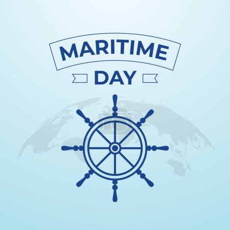 Illustration for National maritime day design template for celebration. national maritime day vector illusration. ship wheel vector design. ship wheel illustration. - Royalty Free Image