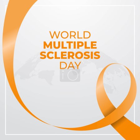 Ilustración de Día Mundial de la Esclerosis Múltiple plantilla de diseño para la celebración. Cinta naranja para el Día Mundial de la Esclerosis Múltiple. ilustración de diseño de cinta naranja. Cinta plana. - Imagen libre de derechos