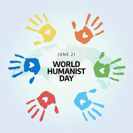 Illustration for World humanist day vector template for celebration. world humanist day celebration. world humanist day. flat hand vector design. - Royalty Free Image