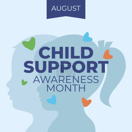 Child Support Awareness Month design template for celebration. hand vector design. child silhouette. child support design template.