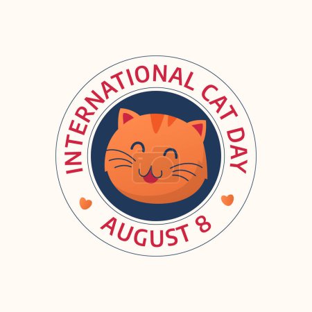 Ilustración de Plantilla internacional de diseño de día del gato para la celebración. ilustración gato. diseño de vector gato. Día internacional del gato. - Imagen libre de derechos