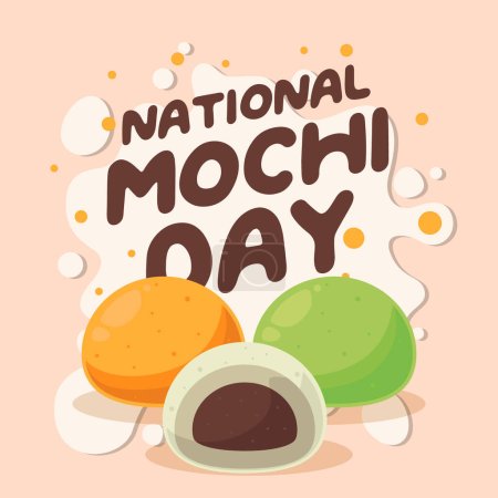 plantilla de diseño nacional mochi para la celebración. diseño de vectores mochi. ilustración mochi. diseño mochi plano.
