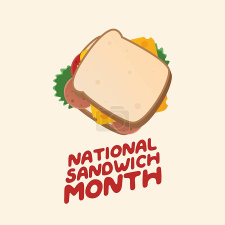Foto de Plantilla de diseño del mes sándwich nacional para la celebración. ilustración del vector sándwich. diseño sándwich plano. imagen sándwich. - Imagen libre de derechos