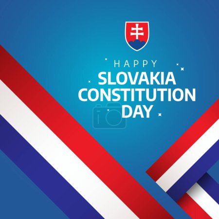 Ilustración de Eslovaquia plantilla de diseño día de la constitución bueno para la celebración. Eslovaquia diseño de la bandera. Día de la independencia de Eslovaquia. Diseño plano. - Imagen libre de derechos
