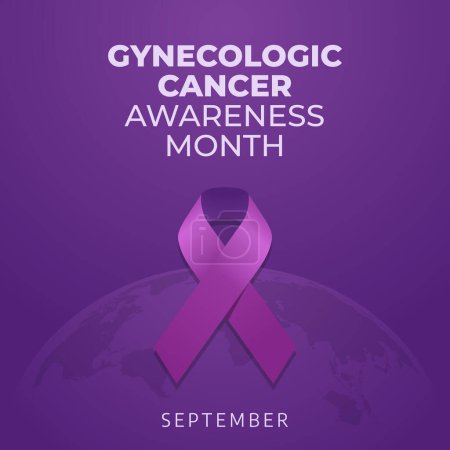 Gynecologic cancer awareness month design template good for celebration. purple ribbon design. flat ribbon illustration. flat design. eps 10.