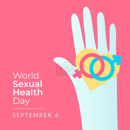 Plantilla de diseño del Día Mundial de la Salud Sexual buena para celebrar. diseño de símbolo sexual. diseño plano. ilustración vectorial. eps. 10.