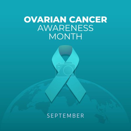 Illustration for Ovarian cancer awareness month design template great for celebration. blue ribbon vector design. flat ribbon design. vector eps 10. - Royalty Free Image