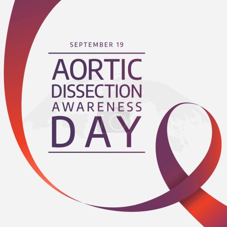 Illustration for Aortic Dissection Awareness Day design template good for celebration usage. ribbon vector design. flat design. eps 10. - Royalty Free Image