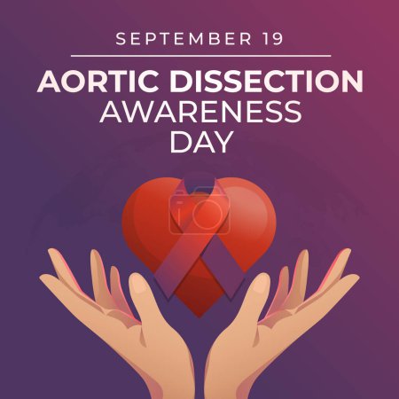 Illustration for Aortic Dissection Awareness Day design template good for celebration usage. ribbon vector design. flat design. eps 10. - Royalty Free Image