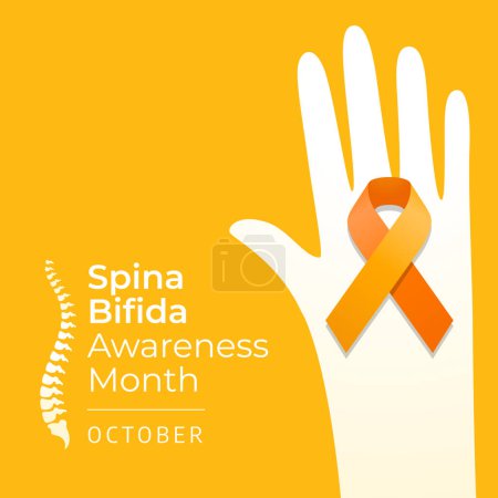 National Spina Bifida Awareness Month Vektor Design-Vorlage gut für die Feier Verwendung. gelbes Band-Vektor-Design. Flachbanddesign. Vektor Folge 10.