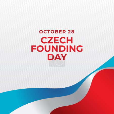 Illustration for Czech Founding Day design template good for celebration usage. czech flag vector image. flat design. vector eps 10. - Royalty Free Image
