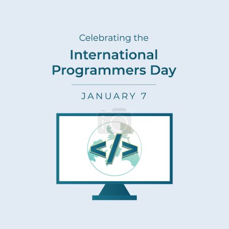 Téléchargez les illustrations : Code de la célébration. Modèle de conception vectorielle pour la Journée internationale des programmeurs. - en licence libre de droit