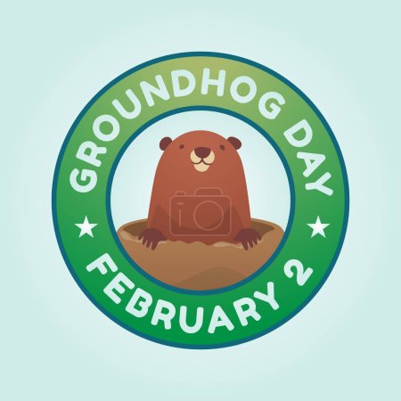 Illustration for Cheerful Groundhog Illustration Embrace the Spirit of Spring in this Playful Vector Design. - Royalty Free Image