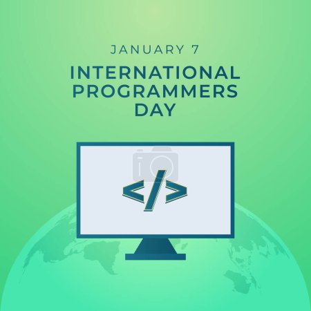 Téléchargez les illustrations : Code de la célébration. Modèle de conception vectorielle pour la Journée internationale des programmeurs. - en licence libre de droit