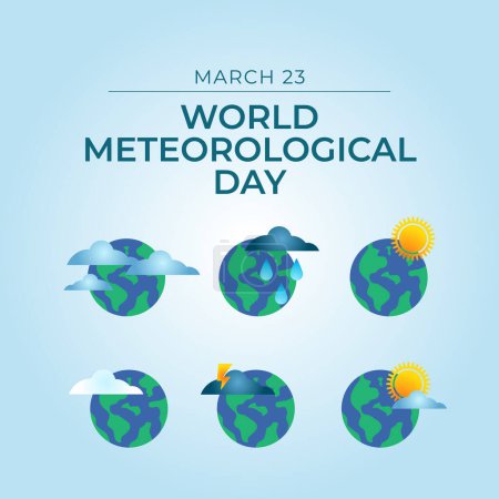 World Meteorological Day design template good for celebration usage. meteorological vector illustration. flat design. vector eps 10.