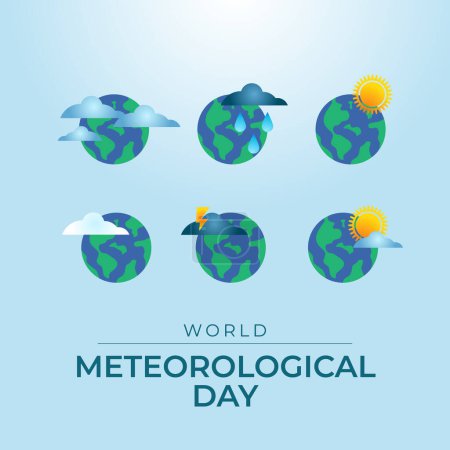 World Meteorological Day design template good for celebration usage. meteorological vector illustration. flat design. vector eps 10.