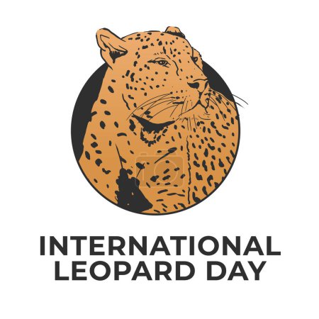 Ilustración de Plantilla de diseño de vectores del Día Internacional del Leopardo buena para uso de celebración. plantilla de diseño de vectores de leopardo. vector eps 10. diseño plano. - Imagen libre de derechos