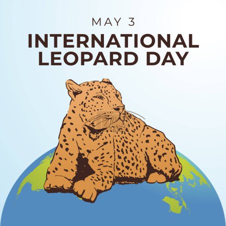 International Leopard Day vector design template good for celebration usage. leopard vector design template. vector eps 10. flat design. 