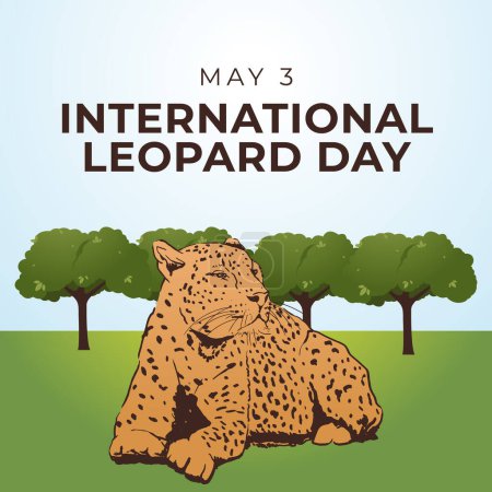 Plantilla de diseño de vectores del Día Internacional del Leopardo buena para uso de celebración. plantilla de diseño de vectores de leopardo. vector eps 10. diseño plano. 