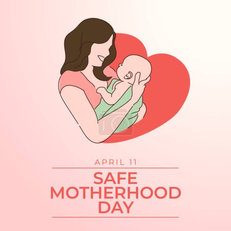 Modèle de conception de la Journée de la maternité sûre bon pour l'utilisation de célébration. vecteur eps 10. illustration vectorielle de maternité. design plat.