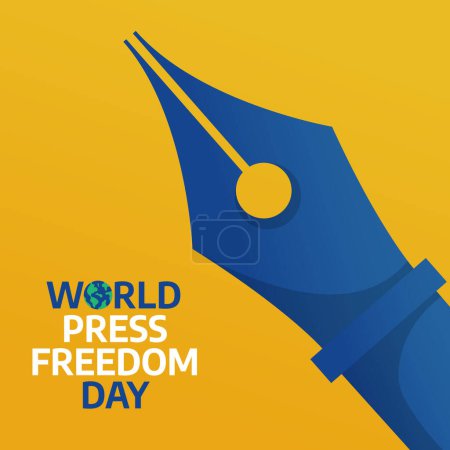 Illustration for World Press Freedom Day vector design template good for celebration usage. press illustration image. vector eps 10. flat design. - Royalty Free Image