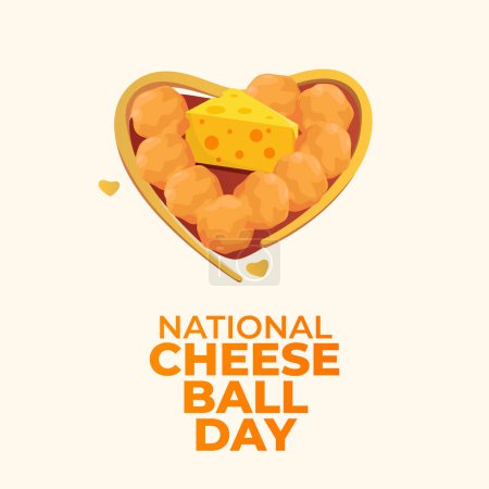 Illustration for National Cheese Ball Day design template good for celebration usage. cheese ball vector illustration. vector eps 10. - Royalty Free Image
