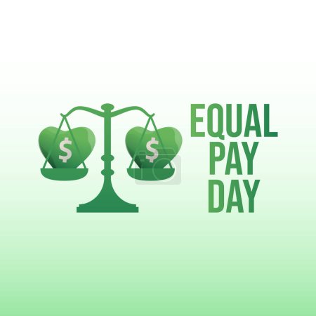 Die Entwurfsvorlage für den Equal Pay Day eignet sich gut zum Feiern. Flachbild. Vektor eps 10. Dollar-Zeichen-Vektor-Bild. 