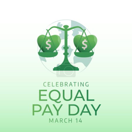 Equal Pay Day design template good for celebration usage. flat image. vector eps 10. dollar sign vector image. 
